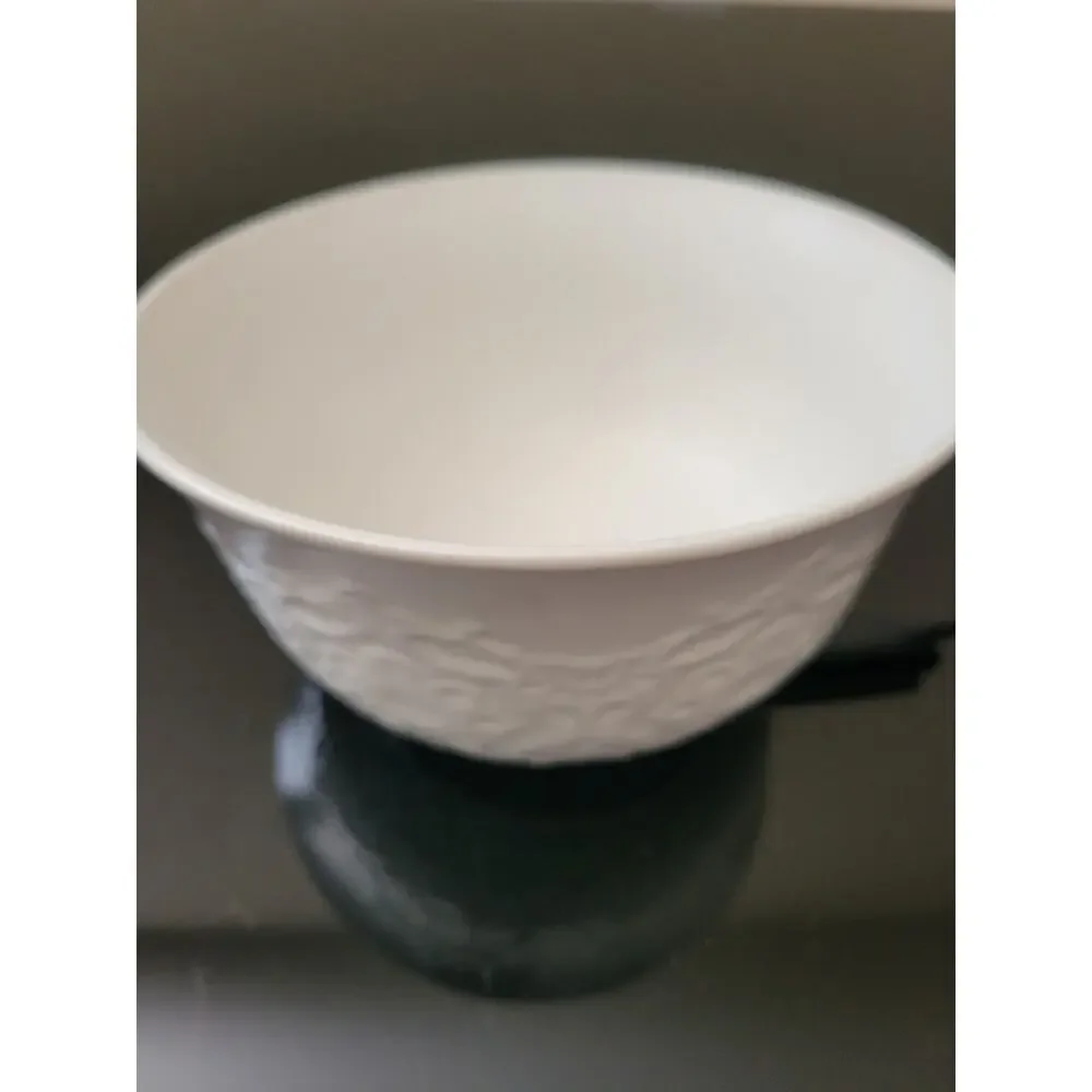 Gibson Elite Pasta Bowl Adults 6in White Raised Floral Elegance Ceramic Bowl